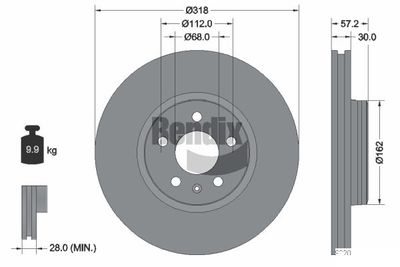BDS1488HC BENDIX Braking Тормозной диск