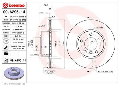 09A29511 BREMBO Тормозной диск