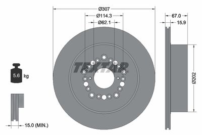 92150400 TEXTAR Тормозной диск