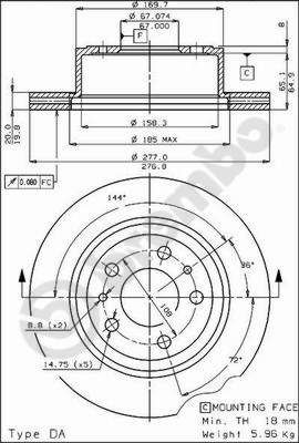 09379910 BREMBO Тормозной диск