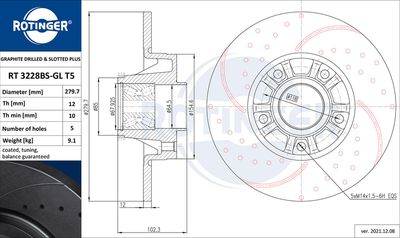 RT3228BSGLT5 ROTINGER Тормозной диск