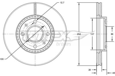 TX7214 TOMEX Brakes Тормозной диск