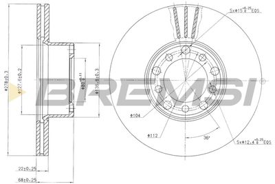 CD6143V BREMSI Тормозной диск