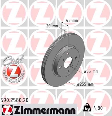 590258020 ZIMMERMANN Тормозной диск