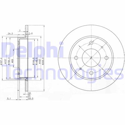 BG3971 DELPHI Тормозной диск