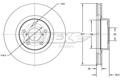 TX7283 TOMEX Brakes Тормозной диск