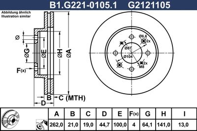 B1G22101051 GALFER Тормозной диск