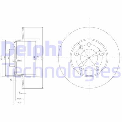 BG3034 DELPHI Тормозной диск