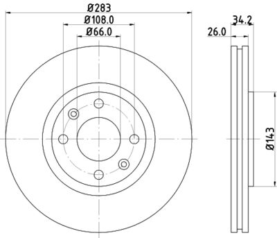 8DD355108371 HELLA Тормозной диск