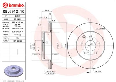 BS8261 BRECO Тормозной диск