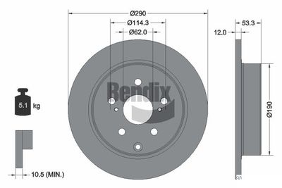BDS2158 BENDIX Braking Тормозной диск