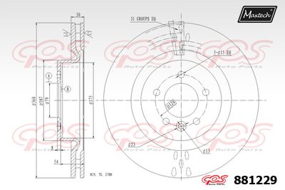 881229 MAXTECH Тормозной диск