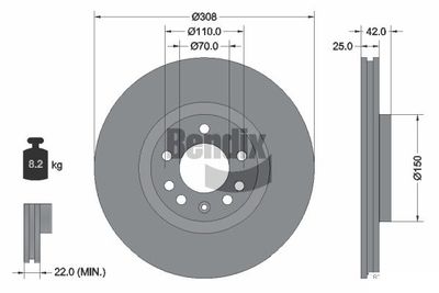 BDS1046HC BENDIX Braking Тормозной диск