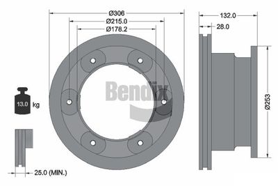 BDS1379 BENDIX Braking Тормозной диск