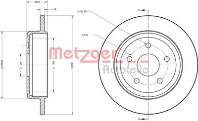 6110278 METZGER Тормозной диск