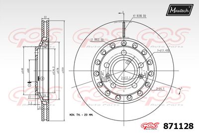 871128 MAXTECH Тормозной диск