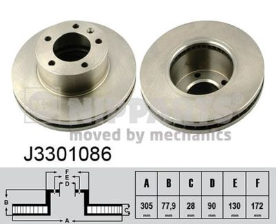 J3301086 NIPPARTS Тормозной диск