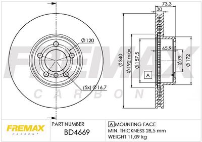 BD4669 FREMAX Тормозной диск