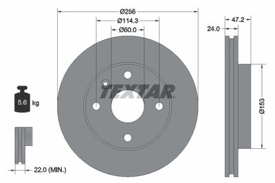 92133600 TEXTAR Тормозной диск