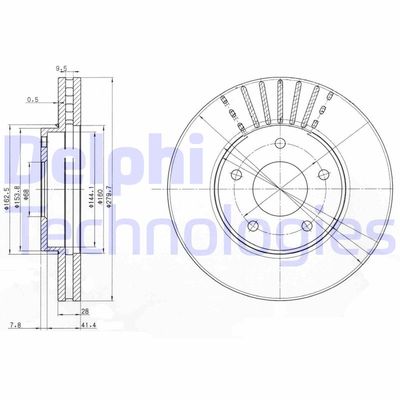 BG3816 DELPHI Тормозной диск