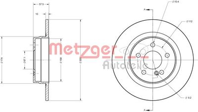 6110209 METZGER Тормозной диск