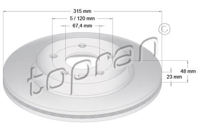 208306 TOPRAN Тормозной диск