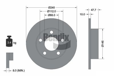 BDS1679 BENDIX Braking Тормозной диск