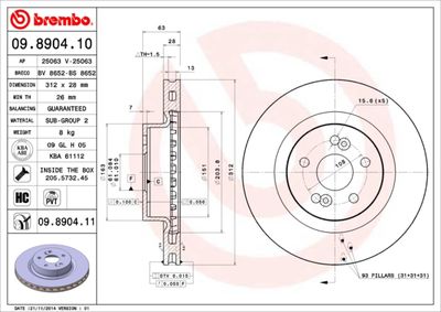 09890411 BREMBO Тормозной диск