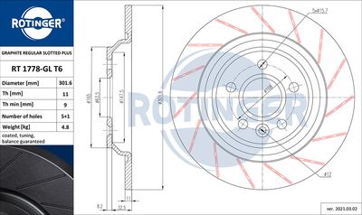 RT1778GLT6 ROTINGER Тормозной диск