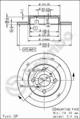 BS7331 BRECO Тормозной диск