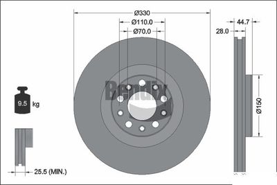 BDS2292HC BENDIX Braking Тормозной диск