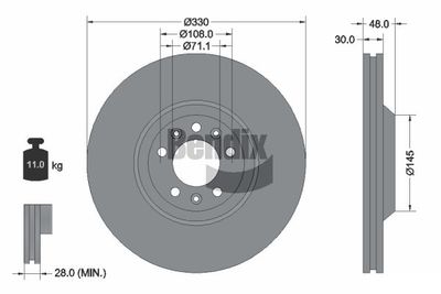 BDS1259 BENDIX Braking Тормозной диск