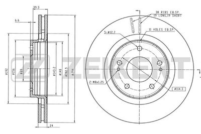 BS5327 ZEKKERT Тормозной диск