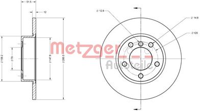 6110057 METZGER Тормозной диск