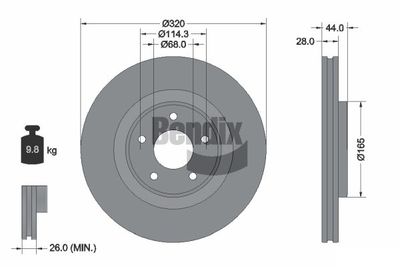 BDS1428 BENDIX Braking Тормозной диск