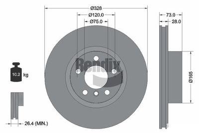 BDS1224HC BENDIX Braking Тормозной диск