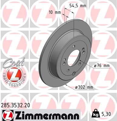 285353220 ZIMMERMANN Тормозной диск