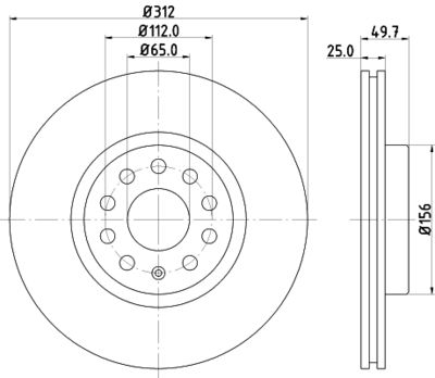 8DD355109521 HELLA PAGID Тормозной диск