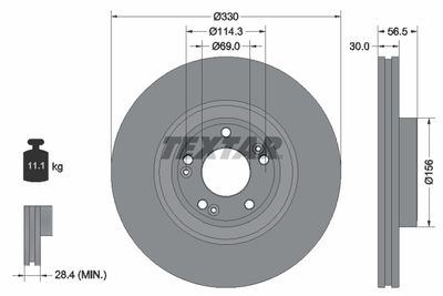 92273603 TEXTAR Тормозной диск