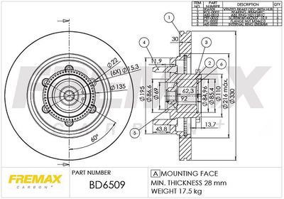 BD6509KT FREMAX Тормозной диск