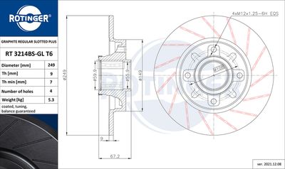 RT3214BSGLT6 ROTINGER Тормозной диск