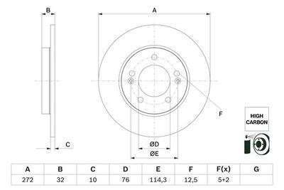 0986479G30 BOSCH Тормозной диск