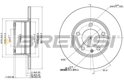 CD6119S BREMSI Тормозной диск