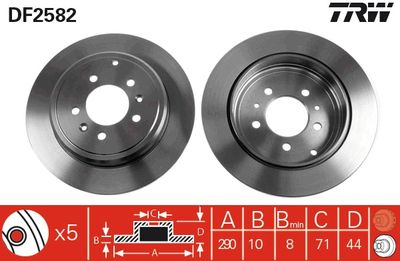 DF2582 TRW Тормозной диск