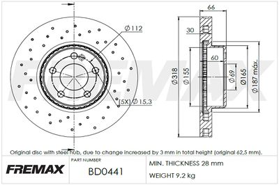 BD0441 FREMAX Тормозной диск