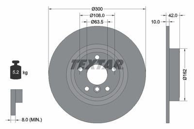92309505 TEXTAR Тормозной диск