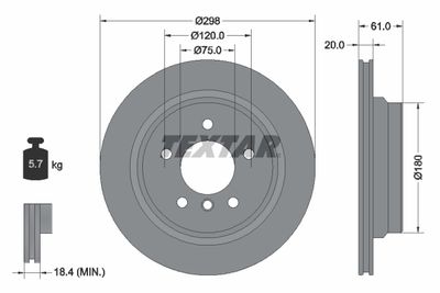 92075100 TEXTAR Тормозной диск
