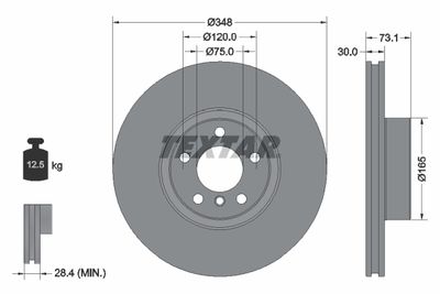92320505 TEXTAR Тормозной диск