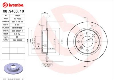 08946610 BREMBO Тормозной диск