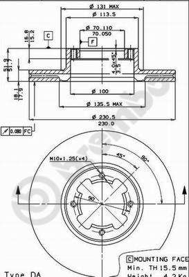 09491910 BREMBO Тормозной диск